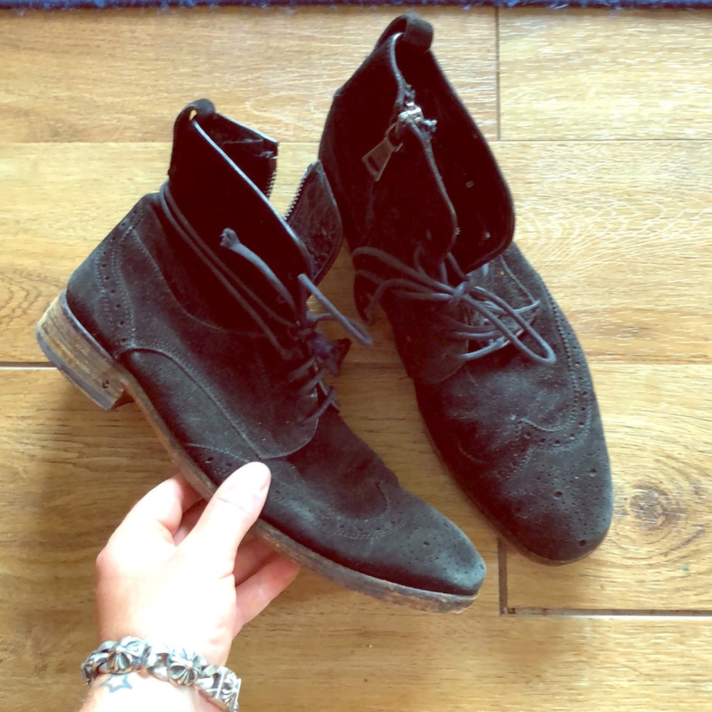JOHN VARVATOS COLLECTION SUEDE BOOTS